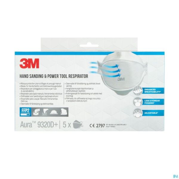 3m Aura Masque Prot. Respir. Ffp2 9320d+ Pack 5