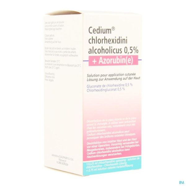 Cedium Chlorhexidini Gluc Alc 0,5% 125ml+azorubine