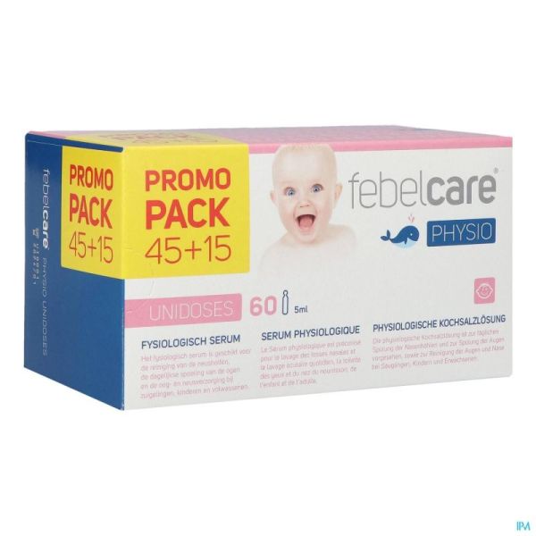 Febelcare Physio Unidoses 45+15 Flapules de Sérum Physiologique