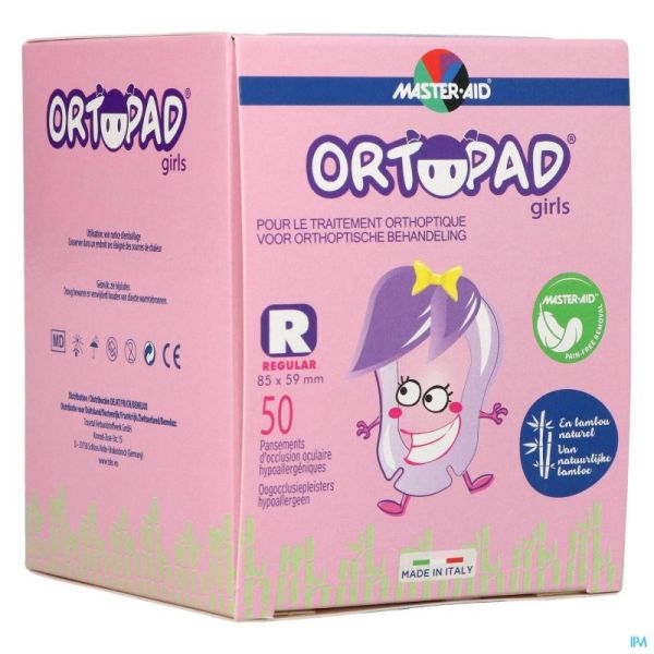 Ortopad Girls Regular Compresses Oculaires 50 Pièces