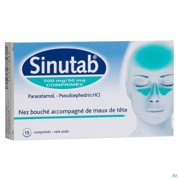 Sinutab 15 Comprimés 500/30 Mg