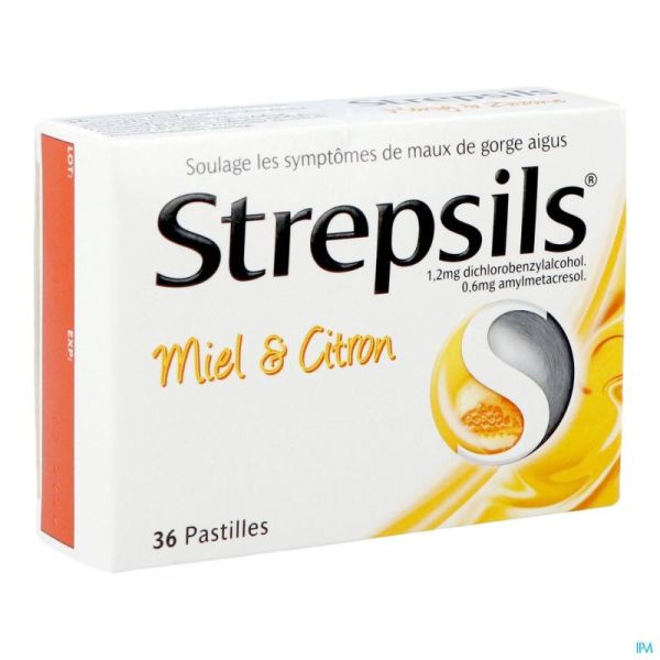 Strepsils Miel & Citron 36 Comprimés A Sucer