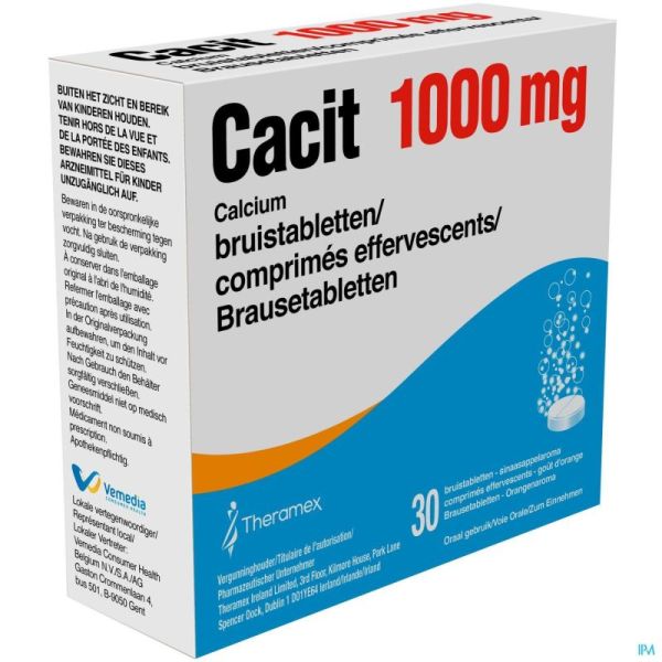 Cacit 1000 Mg 30 Comprimés Effervescents