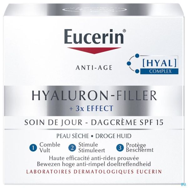 Eucerin hyaluron-filler crème jour peau sèche spf15 50ml