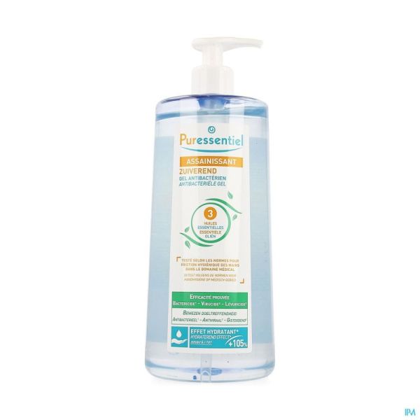 Puressentiel Assainissant Gel Hydroalcoolique 1 Litre avec Pompe