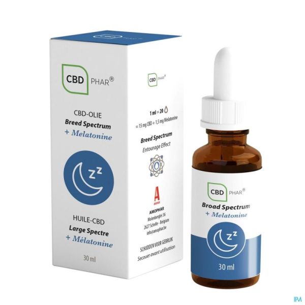 Cbd Huile Large Spectre + Melatonine 30ml Cbd-phar