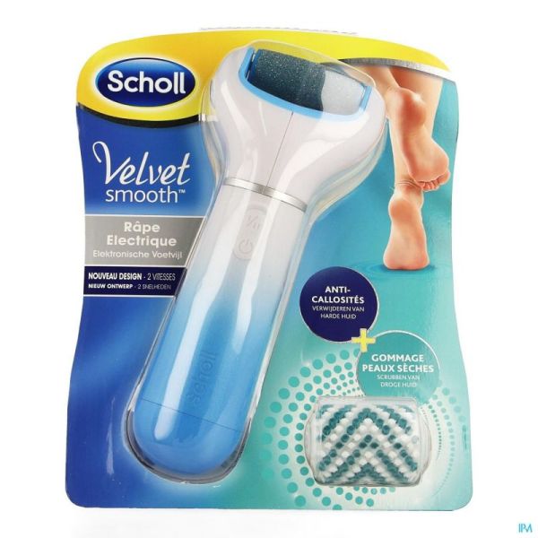 Scholl Velvet Smooth Rape Electr.+gommage Peaux Sèches Bleu