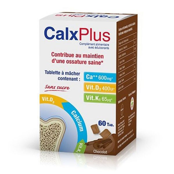 Calx-plus Chocolat S Sucre 60 Comprimés 