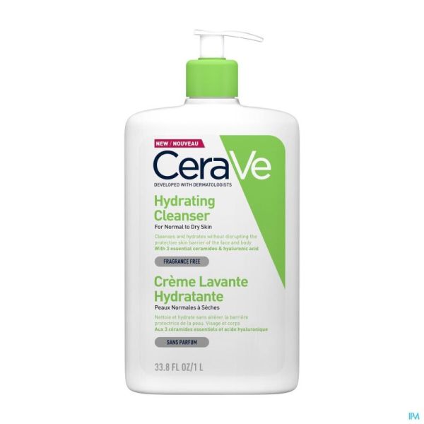 Cerave Crème Lavante Hydratante Pompe Flacon 1l