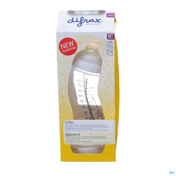 Difrax Biberon S Wide Blanc 310 Ml 1 Pièce