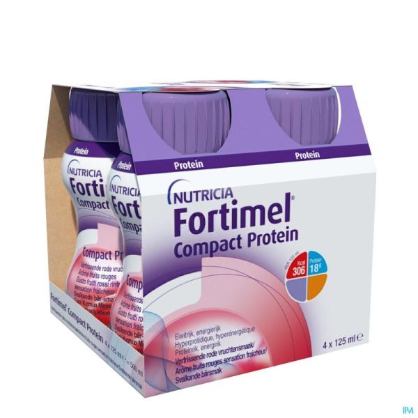 Fortimel Compact Protein Fraich. Fr.rouge 4x125ml