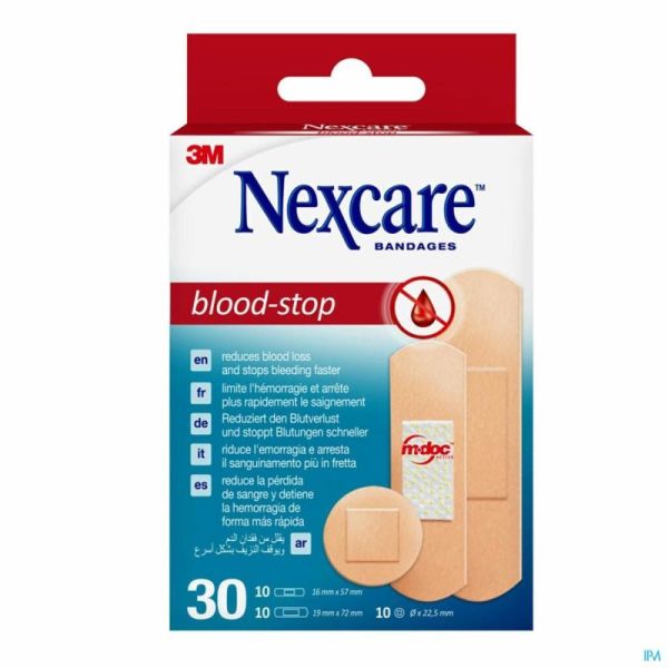 N1730as Nexcare Blood Stop Strips Assortiment 3 Tailles
