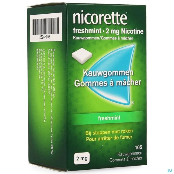 Nicorette Chewing-gum Freshmint 105 Comprimés