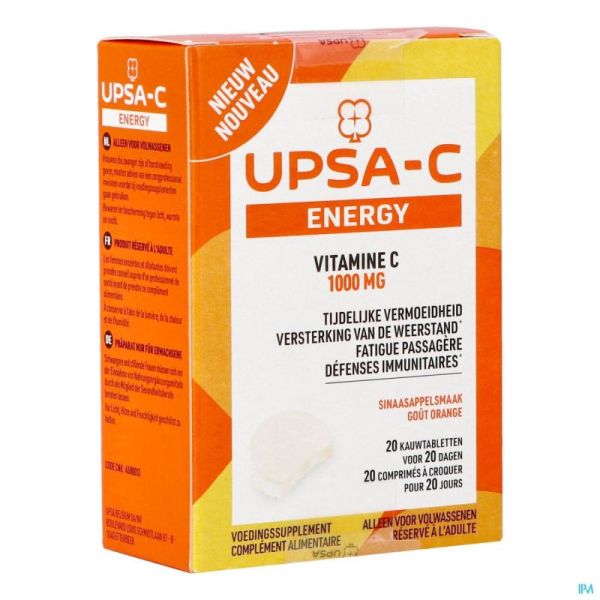 Upsa C Energy 1000mg 20 Comprimés à Croquer