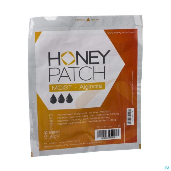 Honeypatch Moist Pans Alg St 10x10cm 1 Pansement
