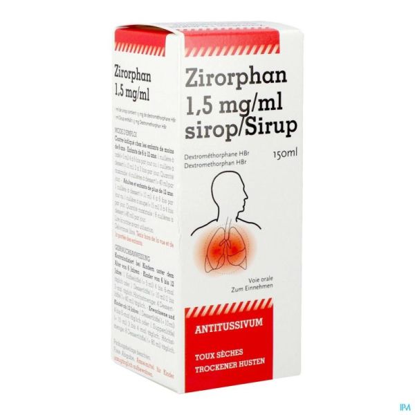Zirorphan Sirop Toux Sèche 150 Ml