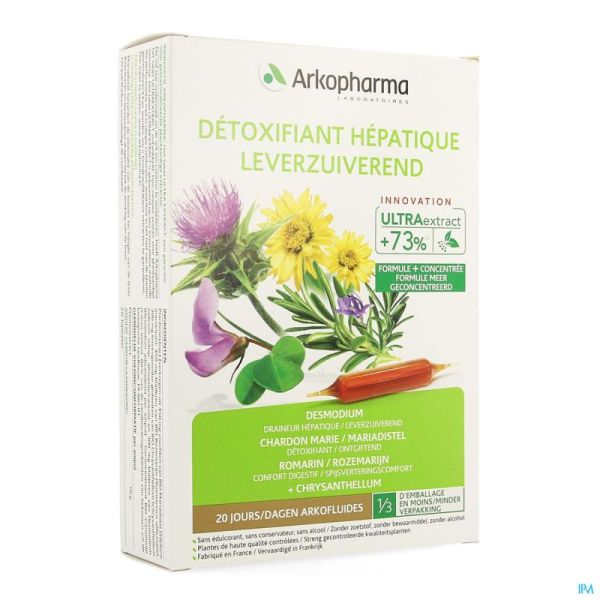 Arkofluide Detoxifiant Hepatique Ampoules 20x10ml