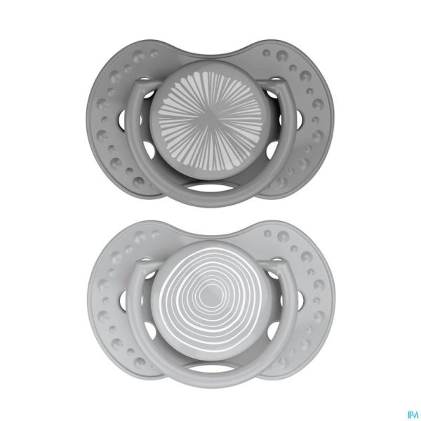 Difrax Sucette Dynamic Harmony l.&d.grey 18m+ 2