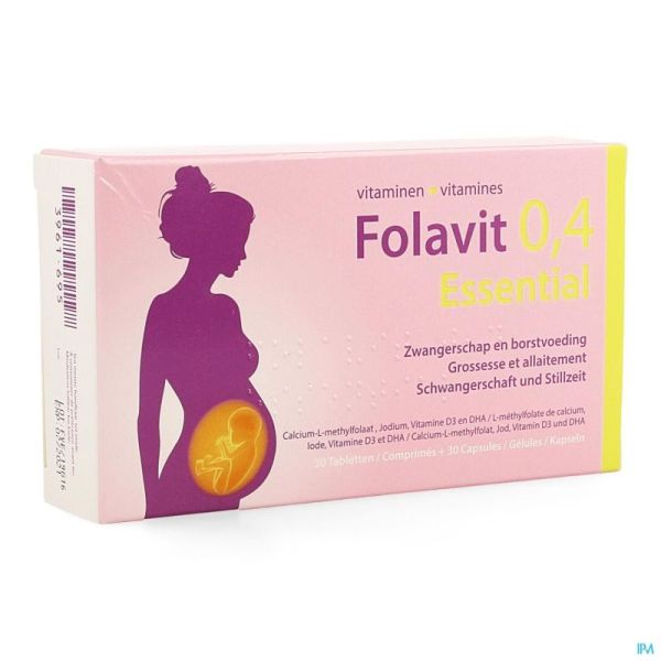 Folavit 0,4mg Essential 30 Comprimés + 30 Gélules
