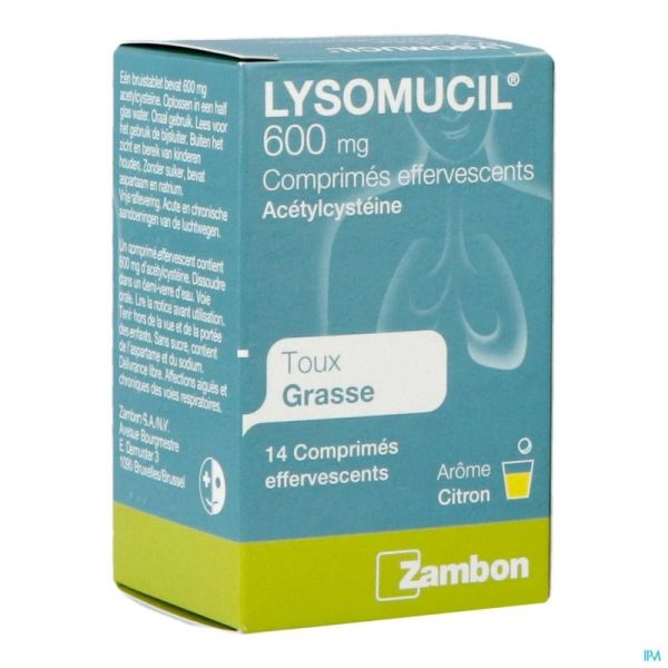Lysomucil 14 Comprimés Effervescents 600 Mg