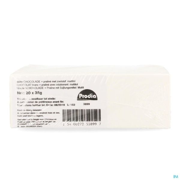 Prodia bar chocolat blanc praline    20x35g
