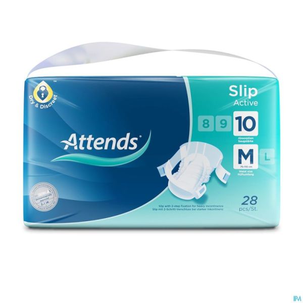 Attends Slip Active 10 Medium 1x28