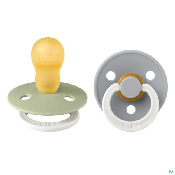 Bibs 3 Sucette Duo Glowindark Sage/cloud 2
