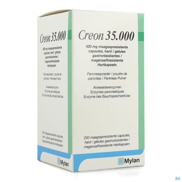 Creon 35000 420mg  Gélules Gastrorésistantes 200 Gélules