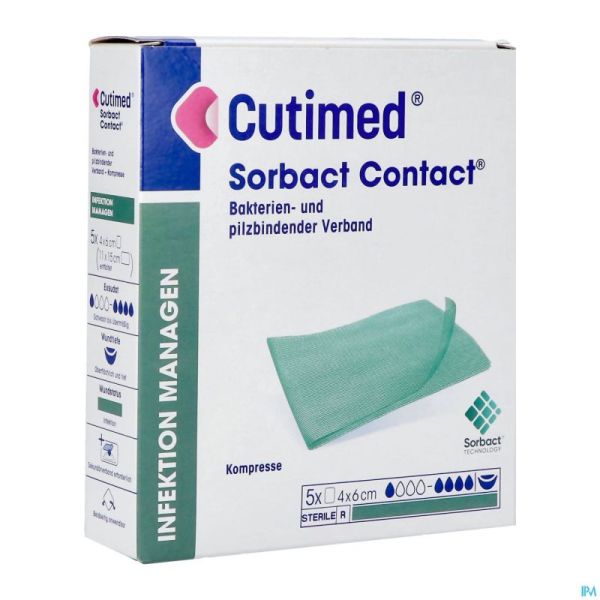 Cutimed Sorbact Contact Cp 4x6cm 5