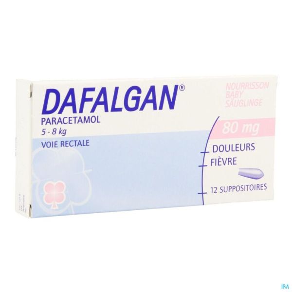 Dafalgan Bébé 12 Suppositoires 80 Mg