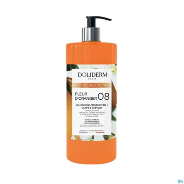 Doliderm Gel Douche 2en1 Fleur Oranger Flacon Pompe 1l