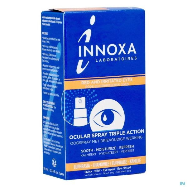 Innoxa Spray Oculaire Formule Bleue Yeux Rouges et Irrités 10ml