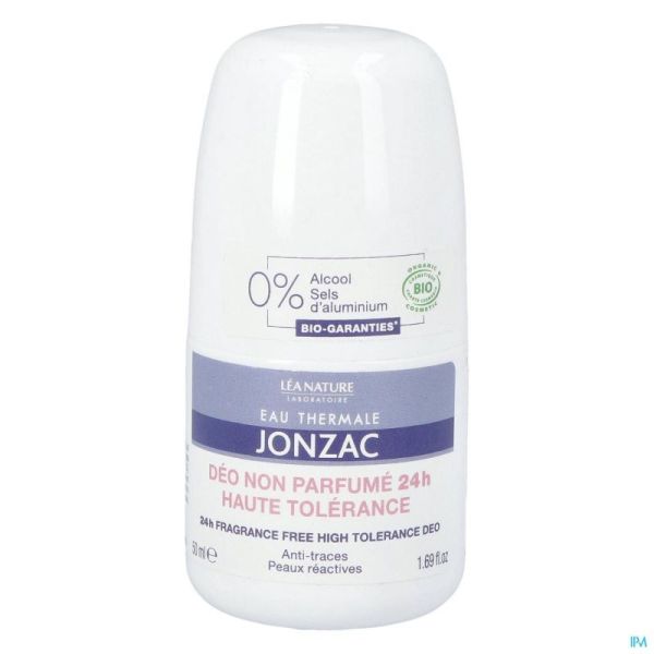 Jonzac Reactive Déodorant Haute T. Sans Parfumum 24h Bio 50ml