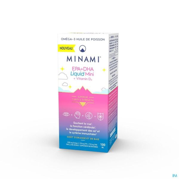 Minami Epa+dha Liquid Mini + Vit D3 Flacon 100ml