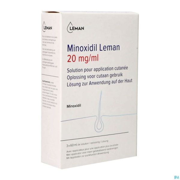 Minoxidil Leman 20mg/ml Solution Applic. Cutanee 3x60ml