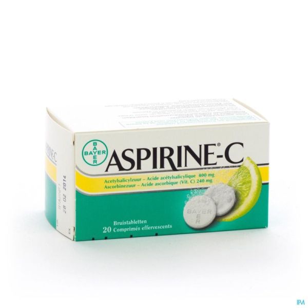 Aspirine Vit C 20 Comprimés Effervescents