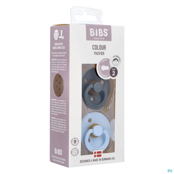 Bibs 2 Sucette Duo Iron Baby Blue 2 Sucettes