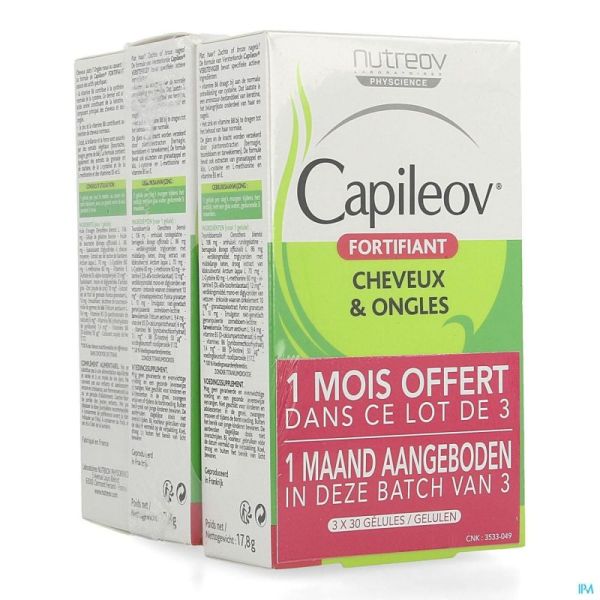 Capileov Fortifiant Tripack Gélules 3x30