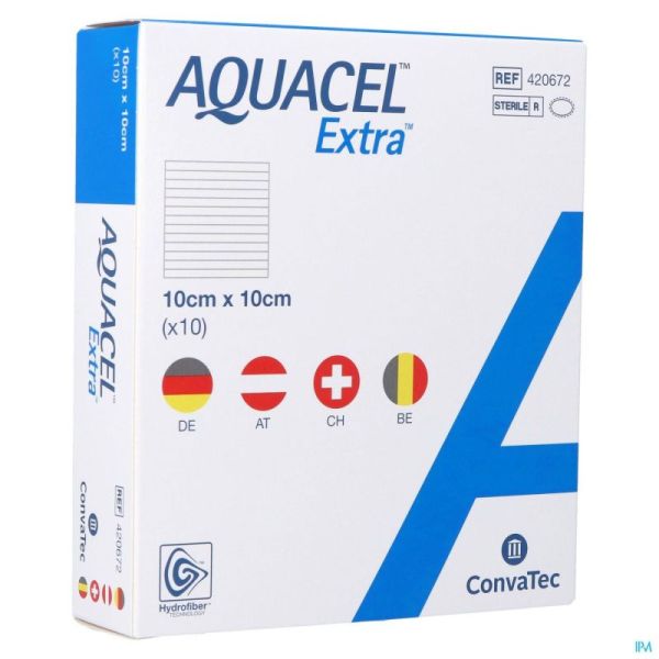 Aquacel Extra 10x10cm 420672 10 Pièce