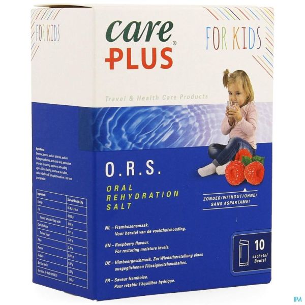 Care Plus Ors Kids Raspberry Sachets 10x5,3g