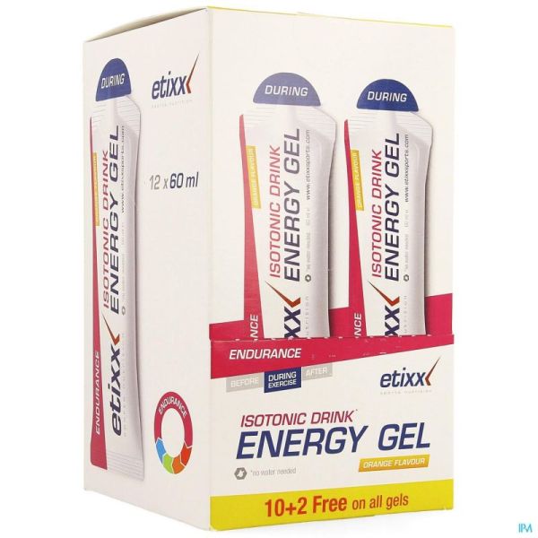 Etixx Isotonic Drink Energy Gel Orange 12x60ml