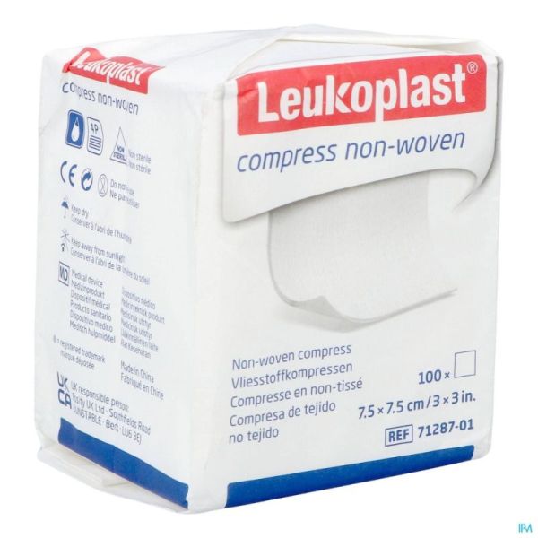Leukoplast Compress N/woven N/st. 7,5cmx7,5cm 100