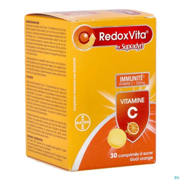 Redoxvita Orange 30 Comprimés A Sucer 500 Mg