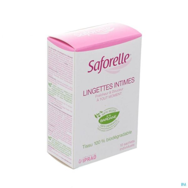 Saforelle Lingettes Intimes Individuelles 10 Pièces