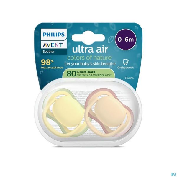 Philips Avent Sucette +0m Air Beige/vert 2