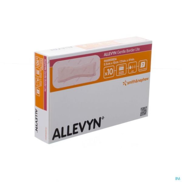 Allevyn Gentle Bord Lite 5,5x12cm 10 Pièce