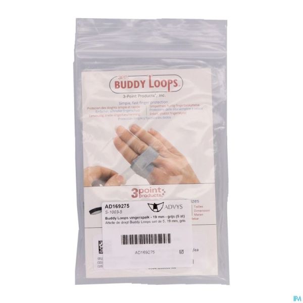 Buddy Loops Attelle Doigt 19mm Gris 5