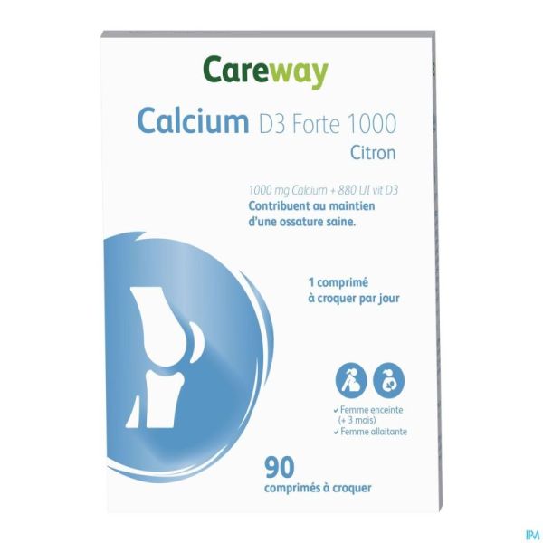 Careway Calcium Forte 1000/880 Comprimés 90