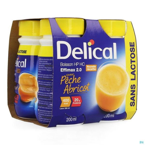 Delical Effimax 2.0 Peche Abricot 4x200ml