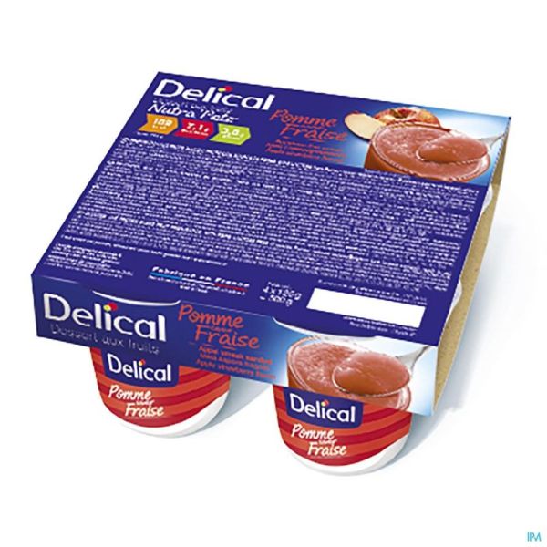 Delical Nutra'pote Pomme Fraise 4x125 G